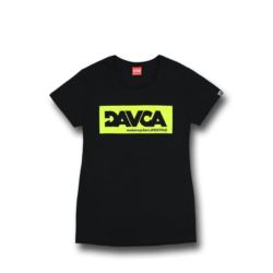 DAVCA T-Shirt damski black logo Fluo