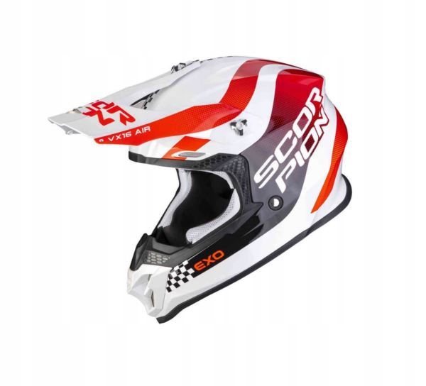 SCORPION VX-16 X-turn kask cross white-red M