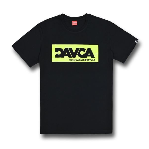 DAVCA T-shirt black logo fluo