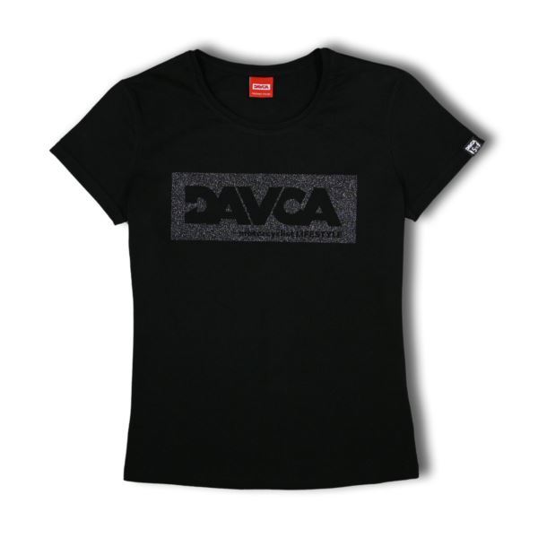 DAVCA T-Shirt damski black Glitter logo