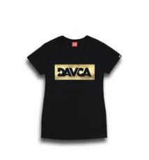 DAVCA T-Shirt damski black logo Gold