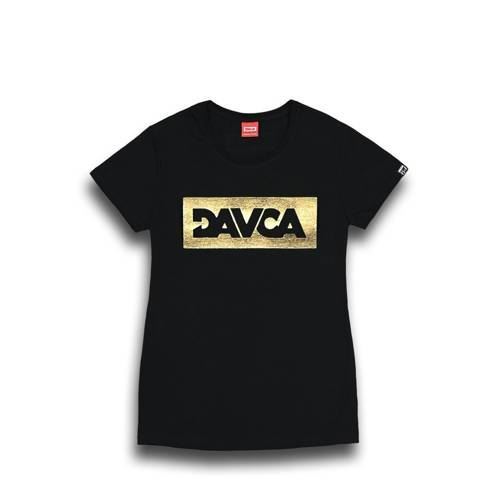 DAVCA T-Shirt damski black logo Gold