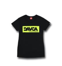 DAVCA T-Shirt damski black logo Fluo