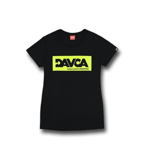 DAVCA T-Shirt damski black logo Fluo