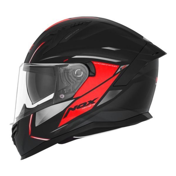NOX N401 kask XENO CZARNY/CZERWONY MAT M