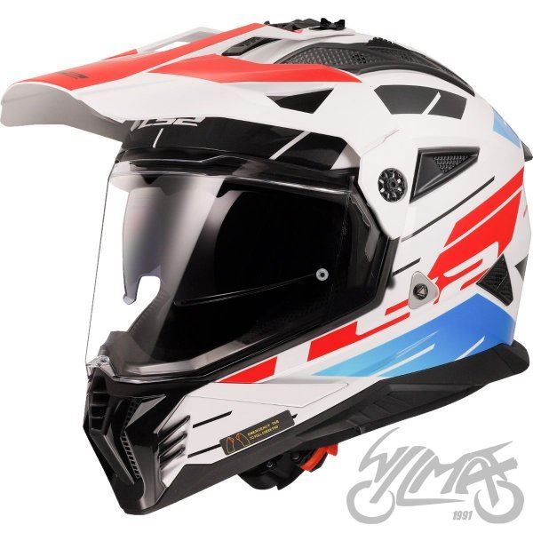 KASK LS2 MX702 PIONEER II NAMIB WHITE BLUE RED L