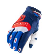 KENNY Rękawice SAFETY cross BLUE WHITE RED 3XL