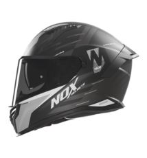 NOX N401 kask CROWER CZARNY/SREBRNY MAT S