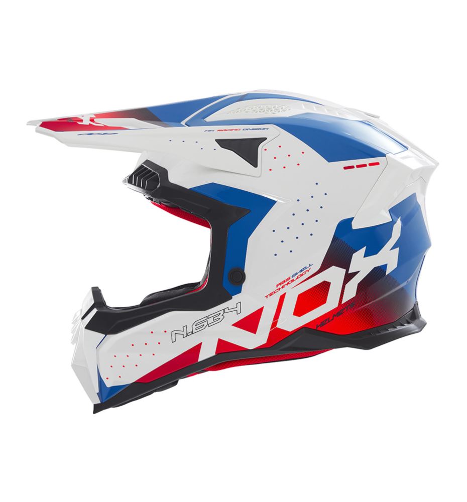 NOX N634 kask GRADIENT BIAŁY/NIEBIESKI/CZERWONY XL