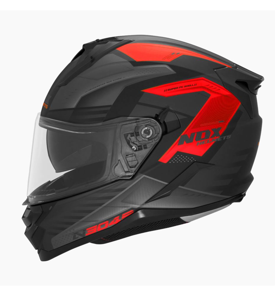 NOX N304S kask CARVER czarny/czerwony mat S