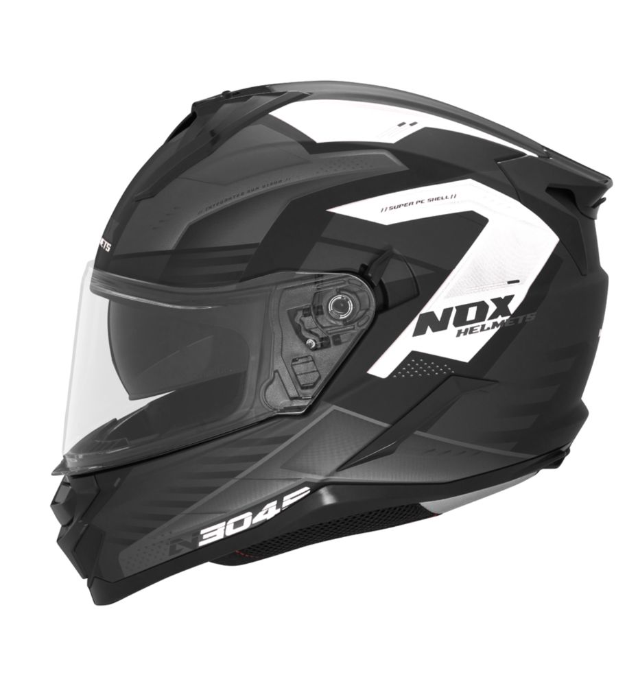 NOX N304S kask REVO czarny biały mat XL