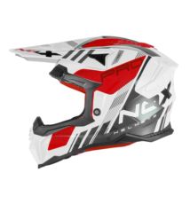 NOX N634 kask cross STORM czerwony biały L