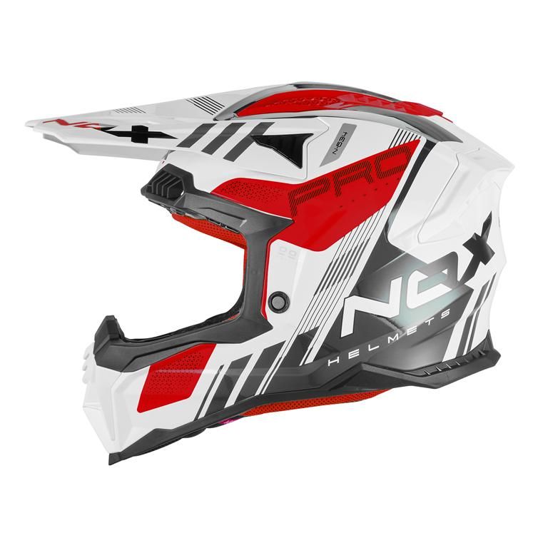 NOX N634 kask cross STORM czerwony biały L
