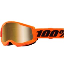 100 PROCENT GOGLE STRATA 2 NEON ORANGE - MIRROR GO