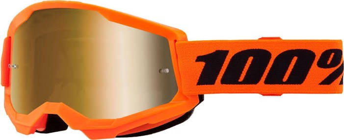 100 PROCENT GOGLE STRATA 2 NEON ORANGE - MIRROR GO