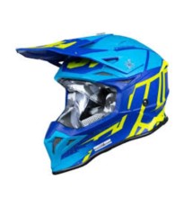 JUST1 J39 Kask Poseidon blue-yellow mat L